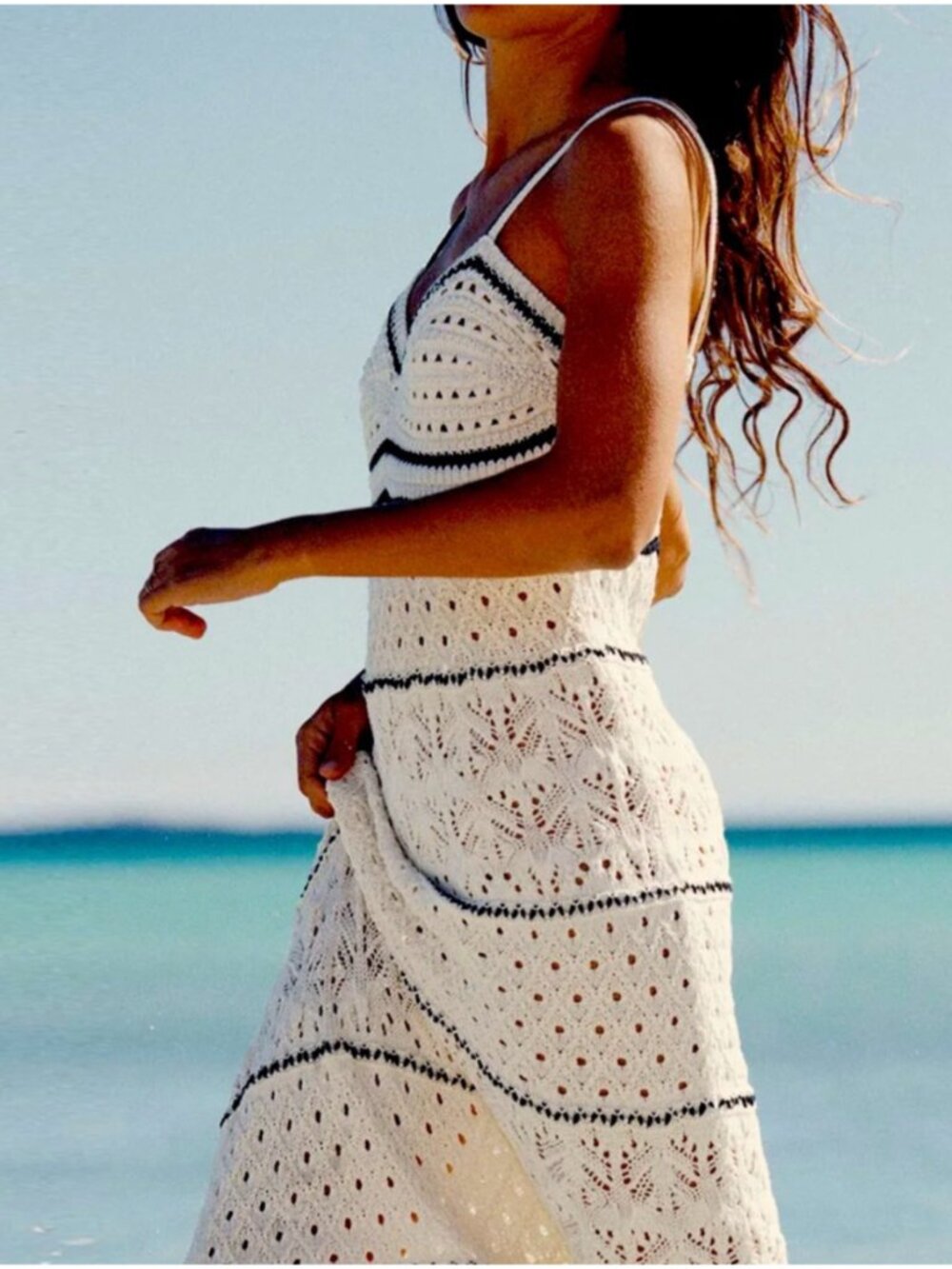 Olive + Oak Boho Knit Pointelle Maxi Dress - Picture 3 of 11